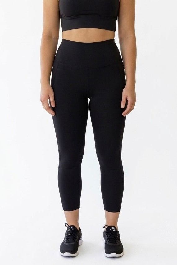 no roll down high waisted black tights with phone pockets