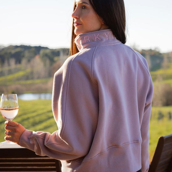 Half zip pink warm cropped jumper. 