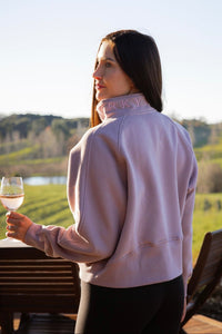 Half zip pink warm cropped jumper. 
