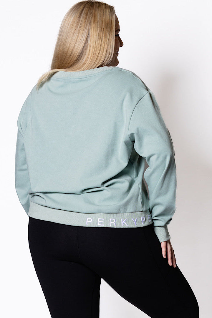 Mary Claire Cotton/ Wool-Blend Sweater Green