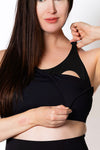Women wearing a black maternity bra