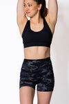 4 inch Lola Bike Short in Black Camo - Perky Peche women's bike shorts NZ