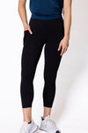 women wearing black 7/8 high waist tights
