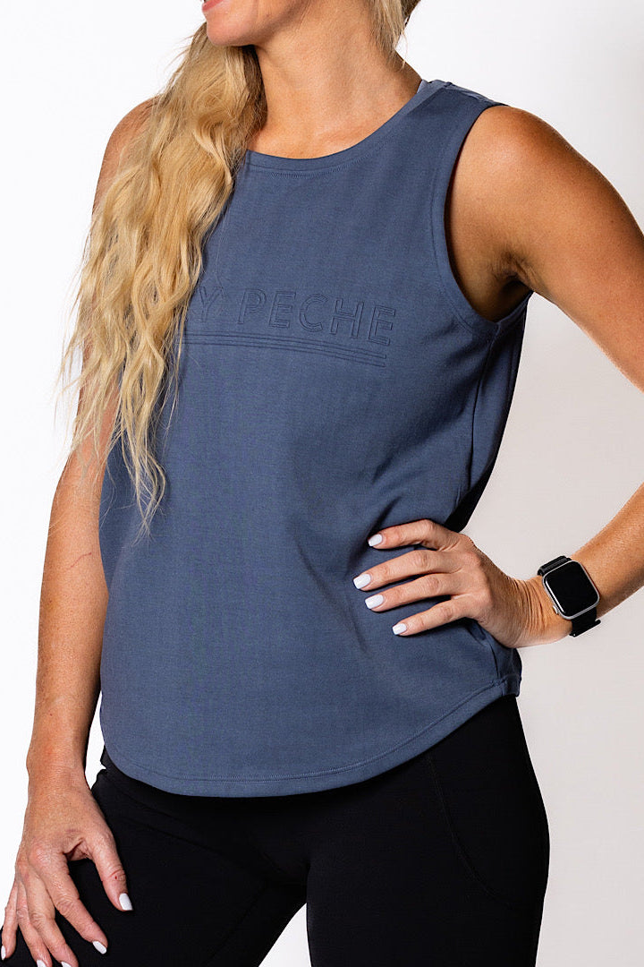 Tara Relaxed Cotton Singlet - Storm