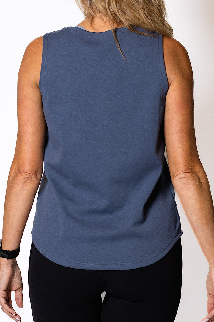 Tara Relaxed Cotton Singlet - Storm