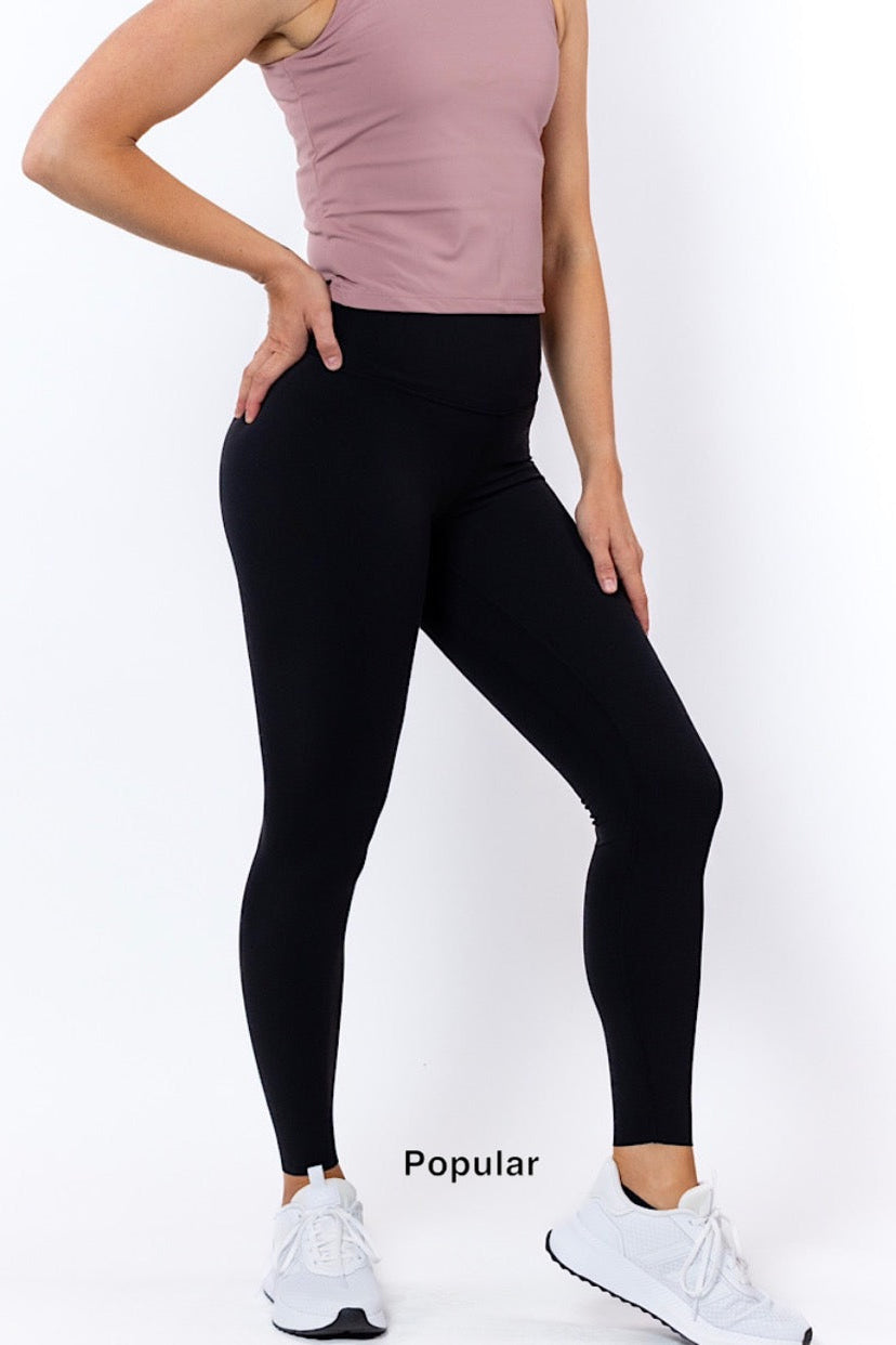Alexis Full Length High-Waisted Tight No Pocket in Black - Perky Peche women's leggings NZ