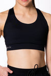 High Coverage Multi Functional Bra in Black - Perky Peche women's sports bra NZ