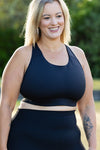 High Coverage Multi Functional Bra in Black - Perky Peche women's sports bra NZ