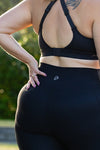 High Coverage Multi Functional Bra in Black - Perky Peche women's sports bra NZ