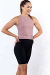 Alexis High-Waisted 8 inch Phone Pocket Short in Black - Perky Peche women's shorts NZ