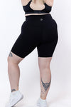 Alexis High-Waisted 8 inch Phone Pocket Short in Black - Perky Peche women's shorts NZ