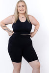Alexis High-Waisted 8 inch Phone Pocket Short in Black - Perky Peche women's shorts NZ