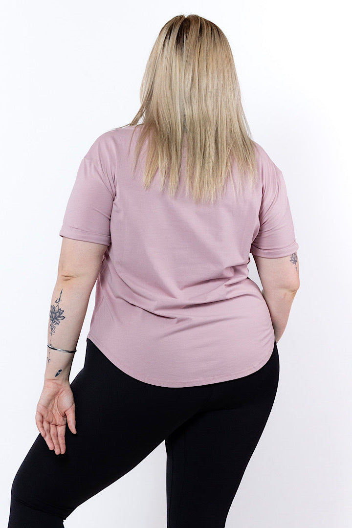 Perky Scoop Hem T-Shirt - Pink Nectar