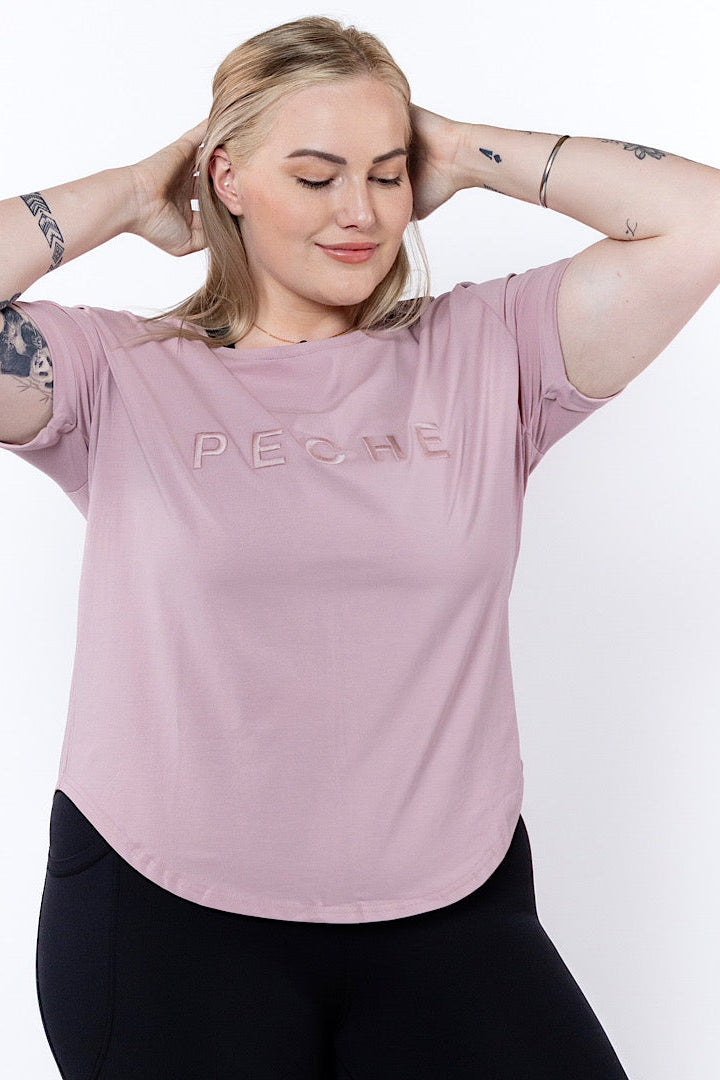 Perky Scoop Hem T-Shirt - Pink Nectar