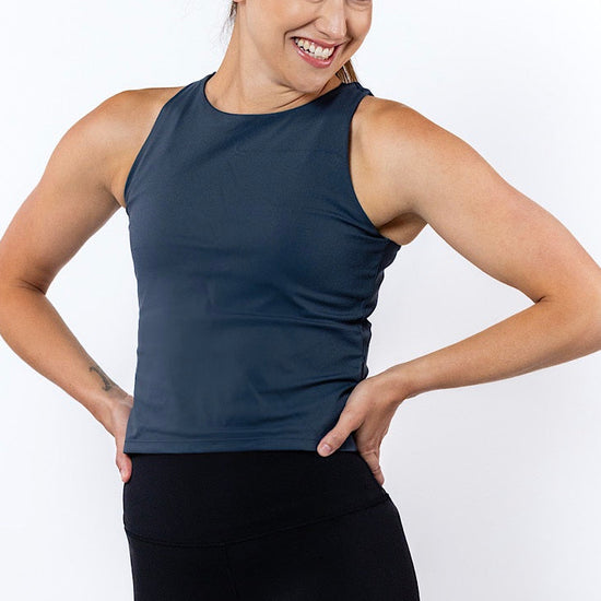 Bella Singlet in Storm Grey - Perky Peche women's singlet NZ