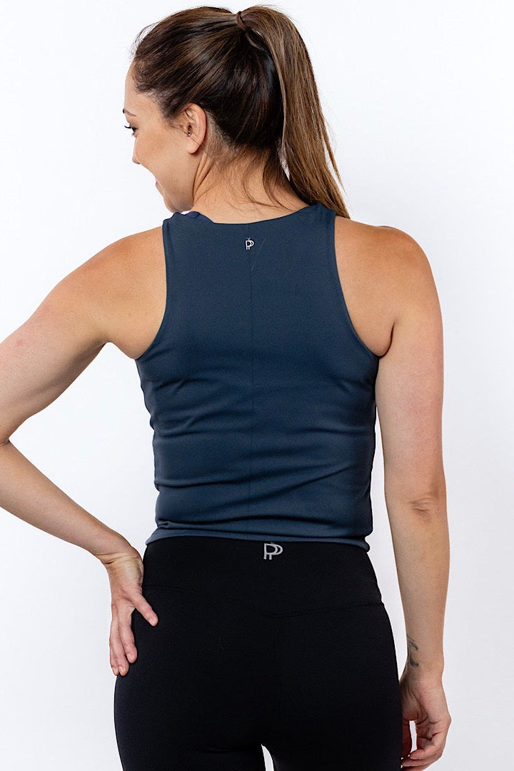 Bella Singlet in Storm Grey - Perky Peche women's singlet NZ
