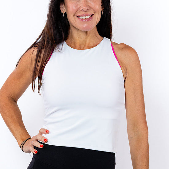 Bella Singlet in White - Perky Peche women's singlet NZ