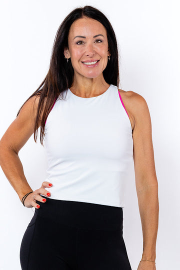 Bella Singlet in White - Perky Peche women's singlet NZ
