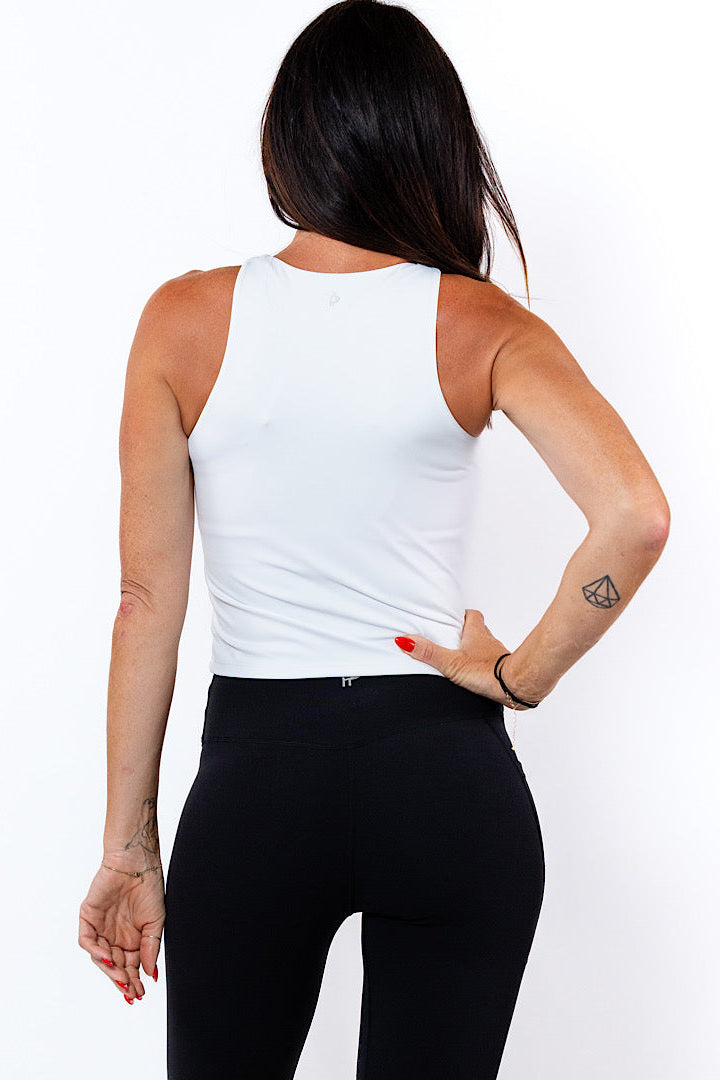 Bella Singlet in White - Perky Peche women's singlet NZ