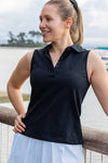 Sleeveless Polo Top