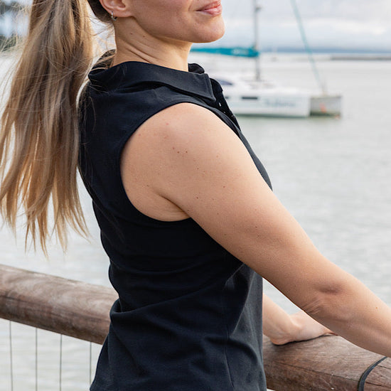 Sleeveless cotton Polo Top