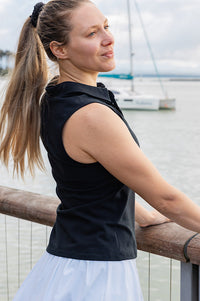 Sleeveless cotton Polo Top