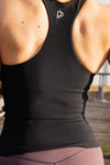 Ribbed shelf bra fitted tank