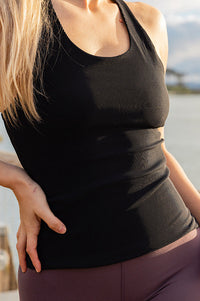 Ribbed tank with shelf bra 