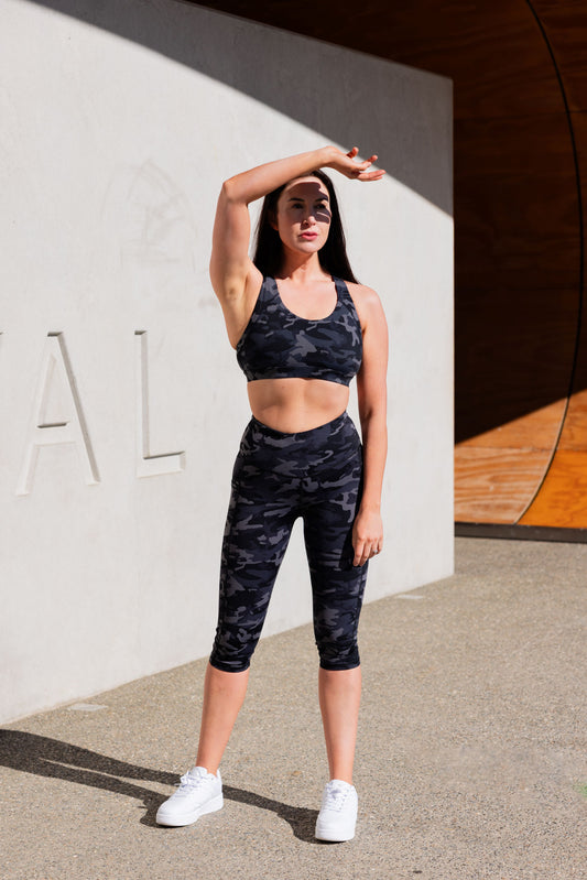 Under Cover Sports Bra - Black Camo