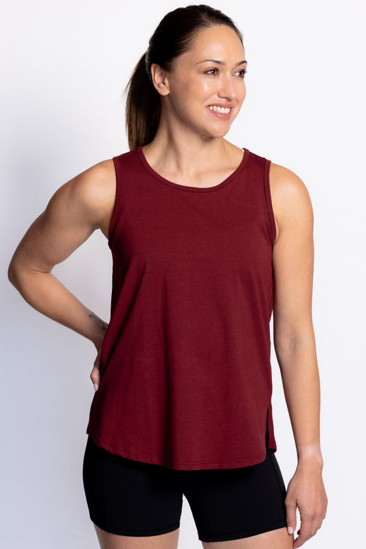 Cascade Longline Singlet - Cherry Crumble