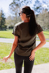 Classic Scoop Tee - Olive Grove