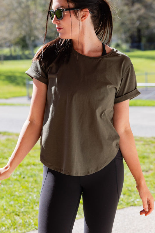 Classic Scoop Tee - Olive Grove