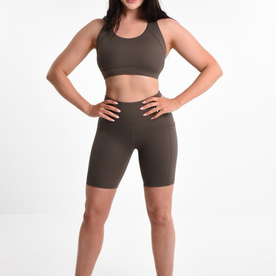 Sammi Support Bike Short in Hazel Green - Perky Peche women's bike shorts NZ