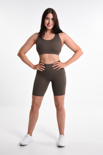 Sammi Support Bike Short in Hazel Green - Perky Peche women's bike shorts NZ