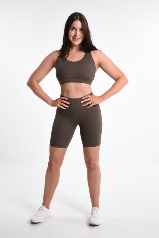 Sammi Support Bike Short in Hazel Green - Perky Peche women's bike shorts NZ