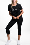 Lola Tight 7/8 in Black - Perky Peche women's leggings NZ