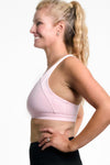 Gigi Sports Bra in Baby Pink - Perky Peche women's sports bra NZ