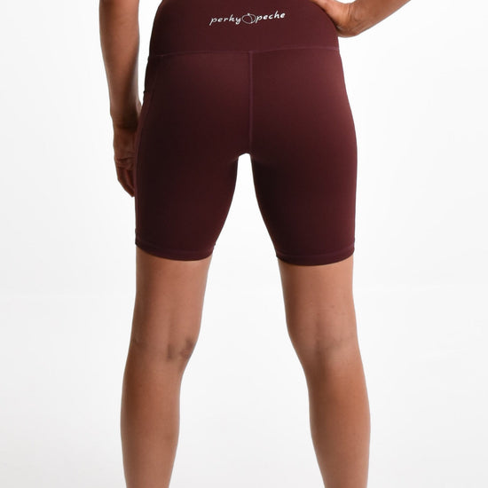 Sammi Support Bike Short in Maroon - Perky Peche women's bike shorts NZ