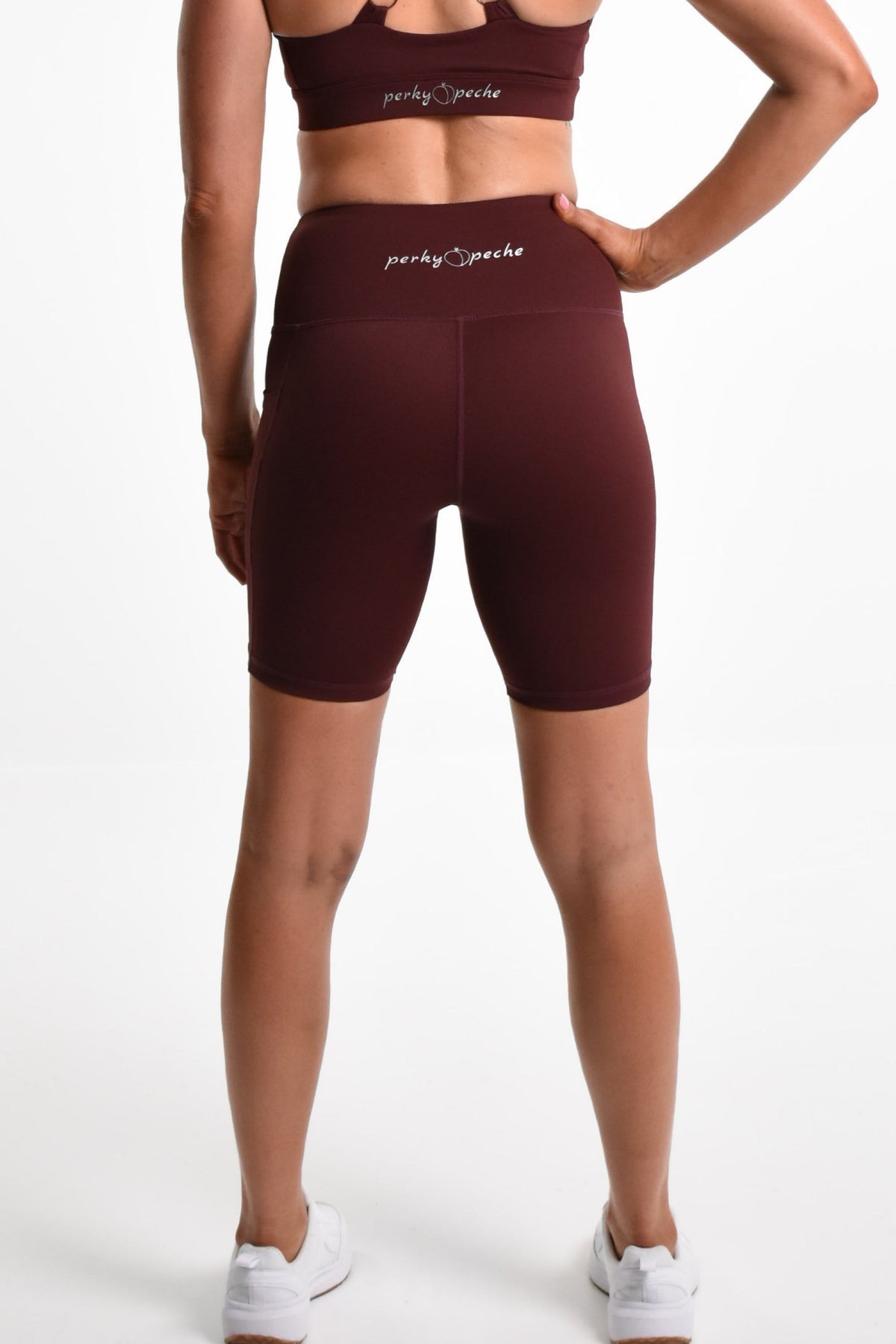 Sammi Support Bike Short in Maroon - Perky Peche women's bike shorts NZ