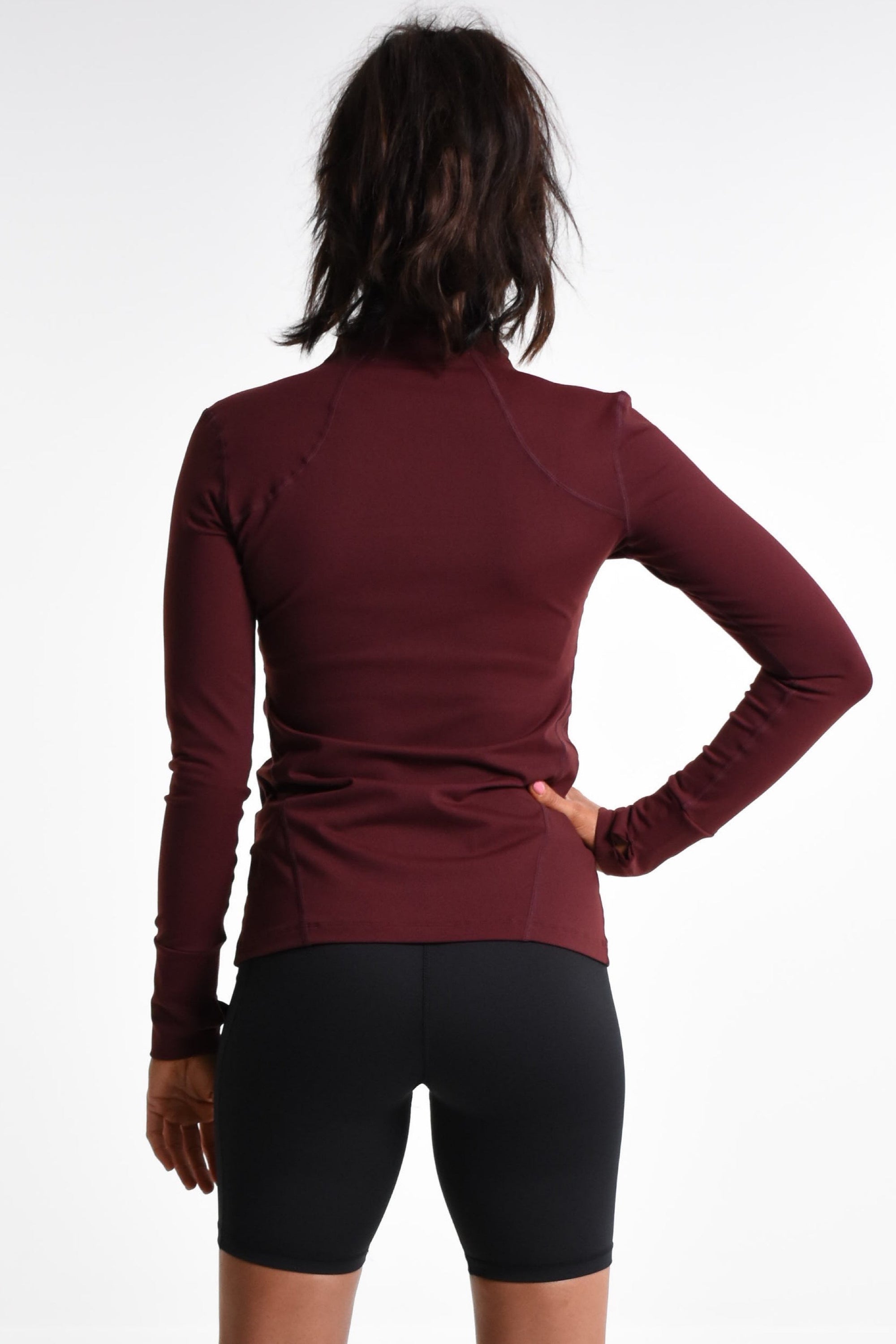 Rosie Slim Fit Zip Through Jacket - Red Wine