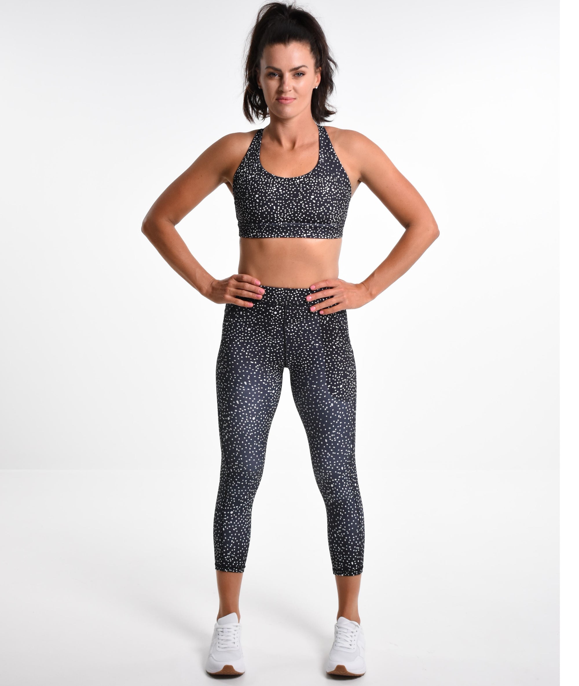 Perky Lift 7/8th Booty Tight - Black Polkadot