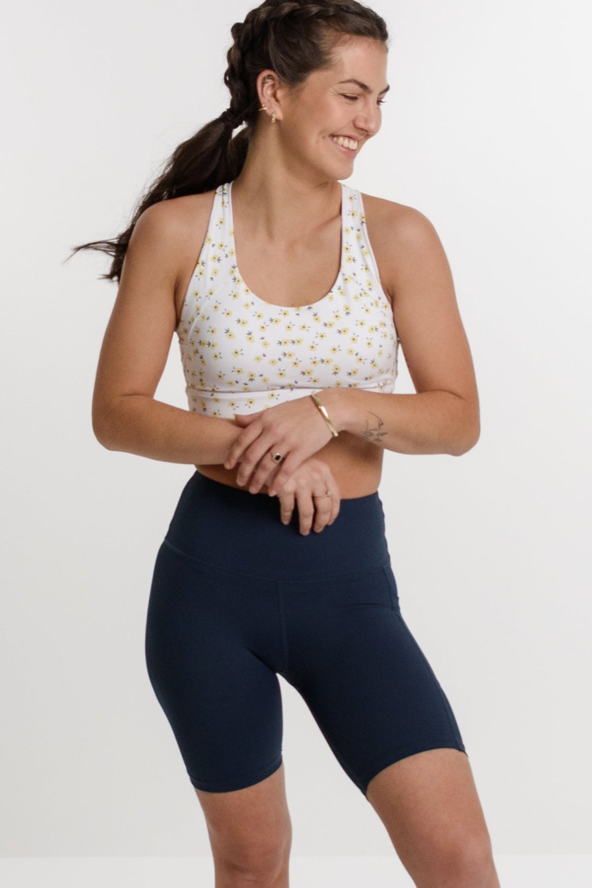 Sammi Support Bike Short in Navy - Perky Peche women's bike shorts NZ