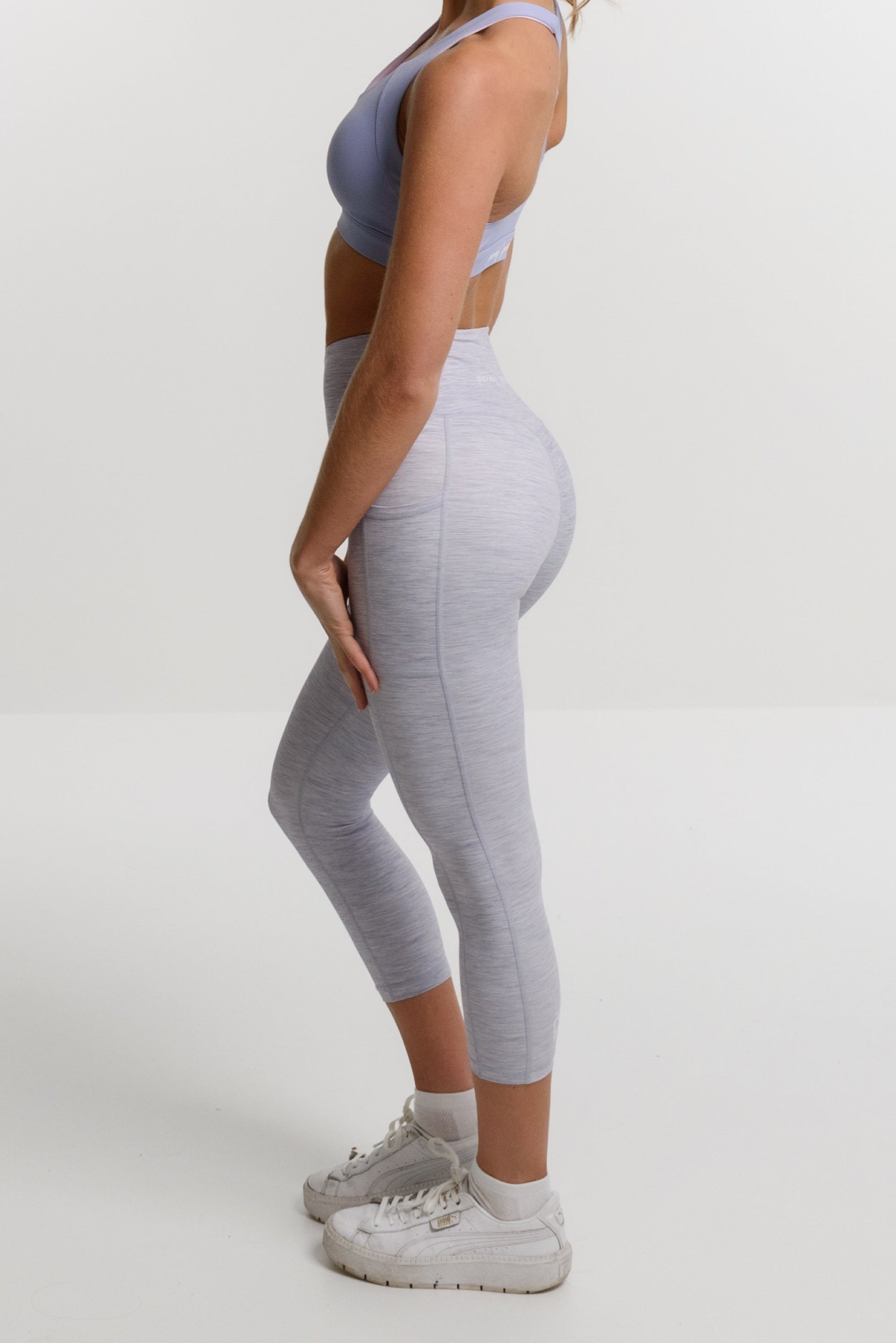 Tilly High-Rise Compression Tight - 7/8th - Grey Marle