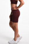 Sammi Support Bike Short in Maroon - Perky Peche women's bike shorts NZ