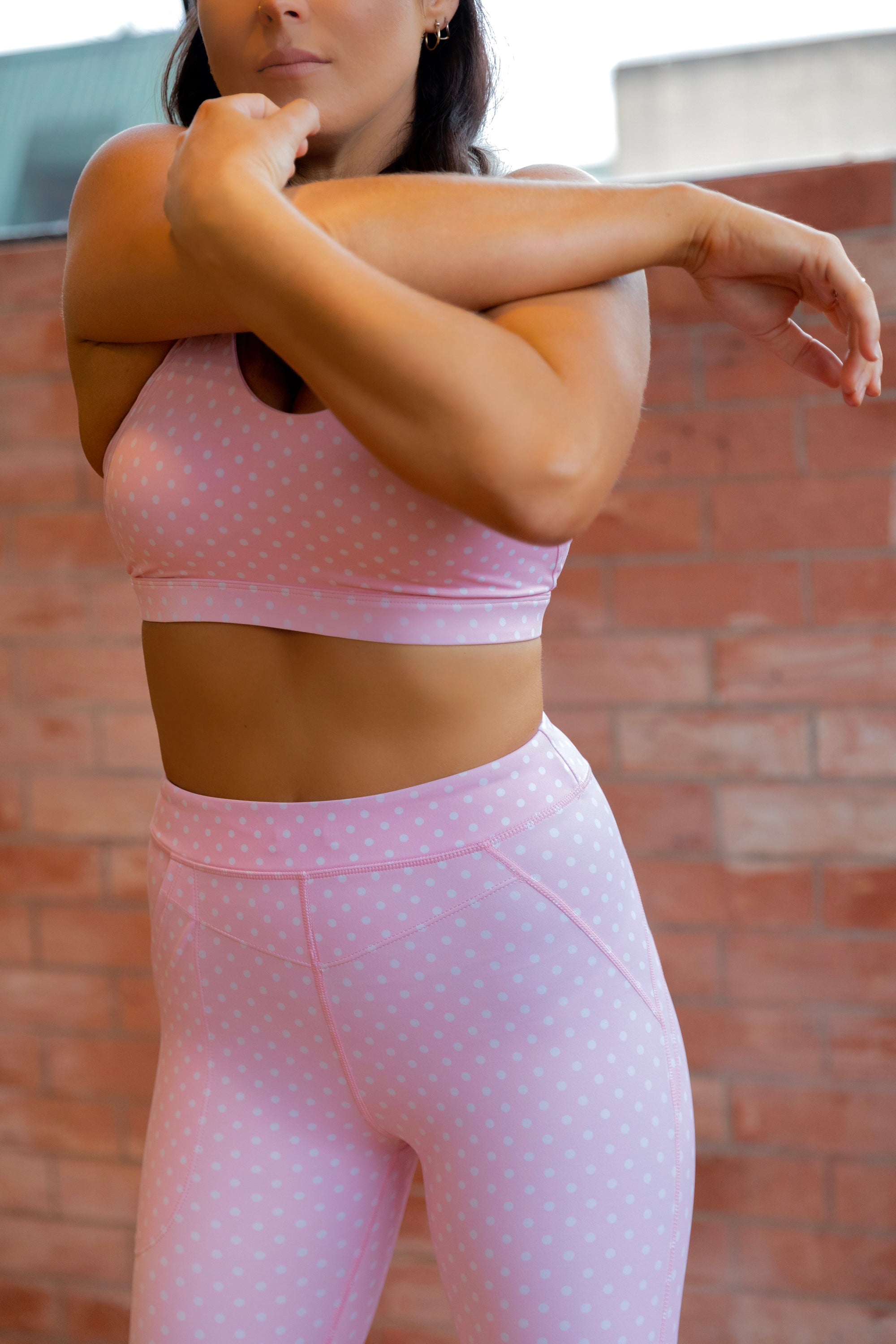 Perky Lift 7/8th Booty Tight - Pink Polkadot