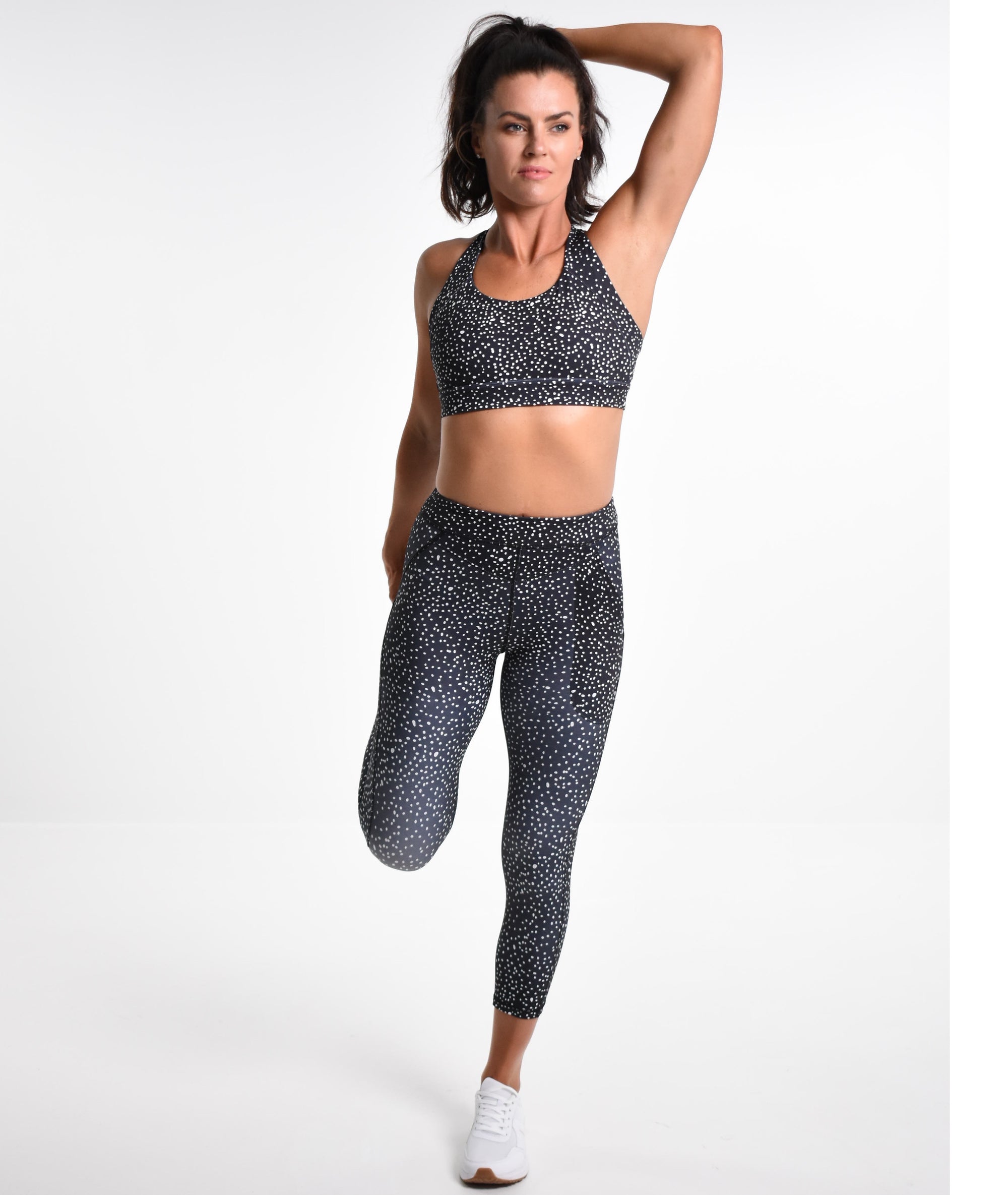 Perky Lift 7/8th Booty Tight - Black Polkadot