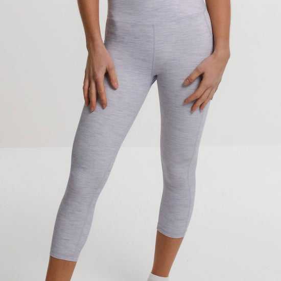Tilly High-Rise Compression Tight 7/8 in Grey Marle - Perky Peche women's leggings NZ