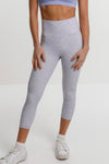 Tilly High-Rise Compression Tight 7/8 in Grey Marle - Perky Peche women's leggings NZ