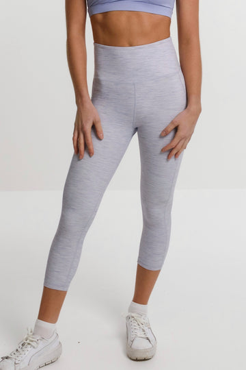 Tilly High-Rise Compression Tight 7/8 in Grey Marle - Perky Peche women's leggings NZ