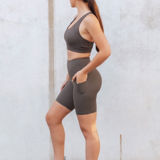 Sammi Support Bike  Short - Hazel Green - perkypeche - Activewear and Eyelash Serum